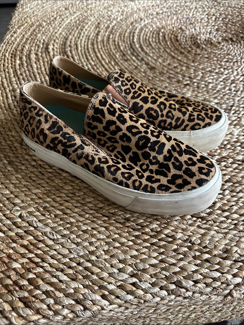 Leopard Print Slip-On Sneakers - Women's size 8 Casual Fashion